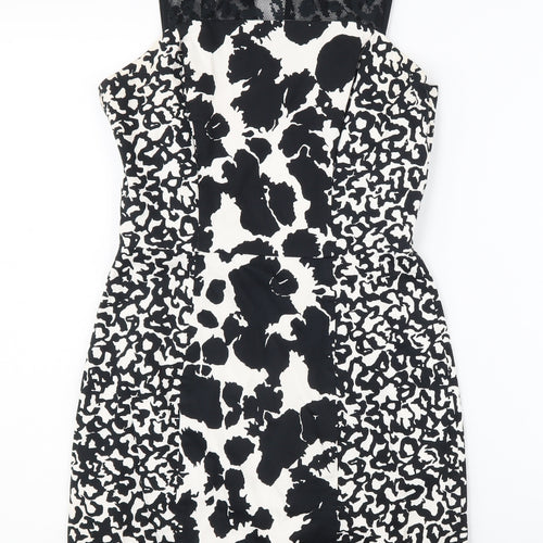 French Connection Women’s Black Animal Print Dress Size 8