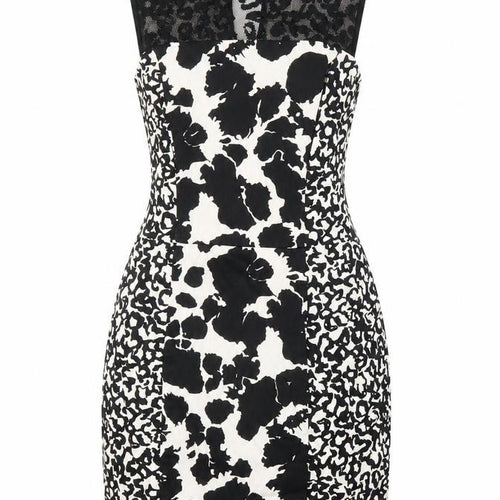 French Connection Women’s Black Animal Print Dress Size 8