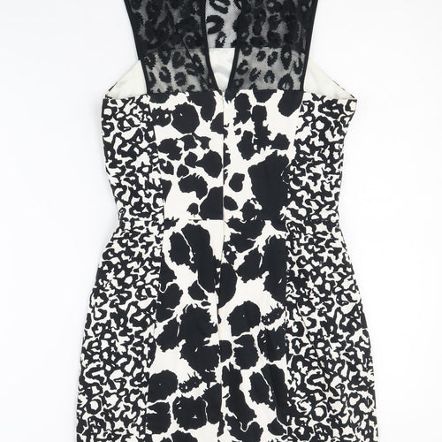 French Connection Women’s Black Animal Print Dress Size 8
