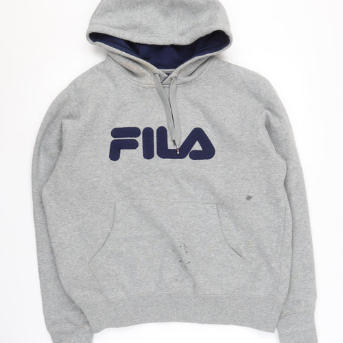 Fila Men's Grey Pullover Hoodie - Size S