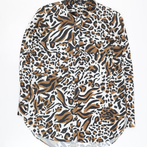 Wallis Women's Multicoloured Animal Print Button-Up Shirt