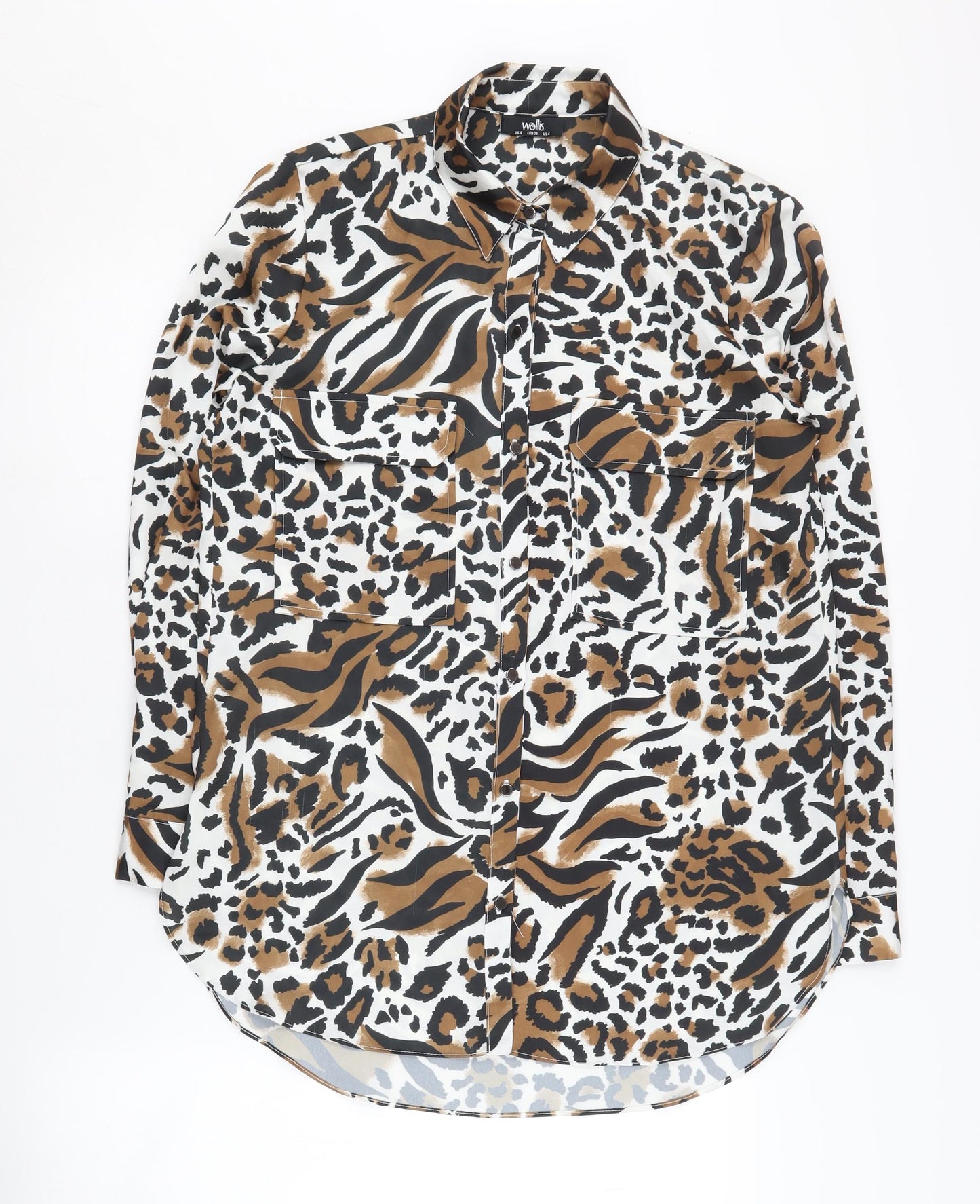 Wallis Women's Multicoloured Animal Print Button-Up Shirt