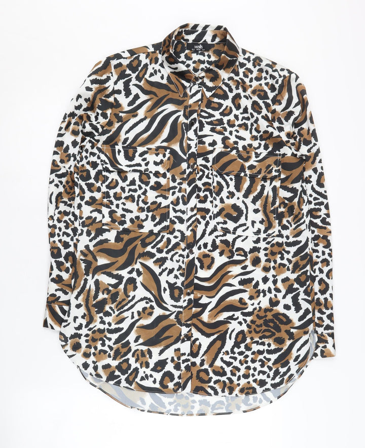 Wallis Women's Multicoloured Animal Print Button-Up Shirt