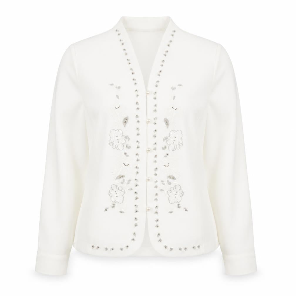 Front view of Eastex Women’s White Suit Jacket, size UK 14