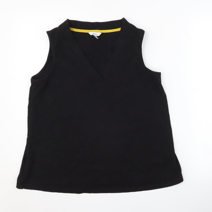 Joules Women's Black Sleeveless V-Neck Tank Top UK 10