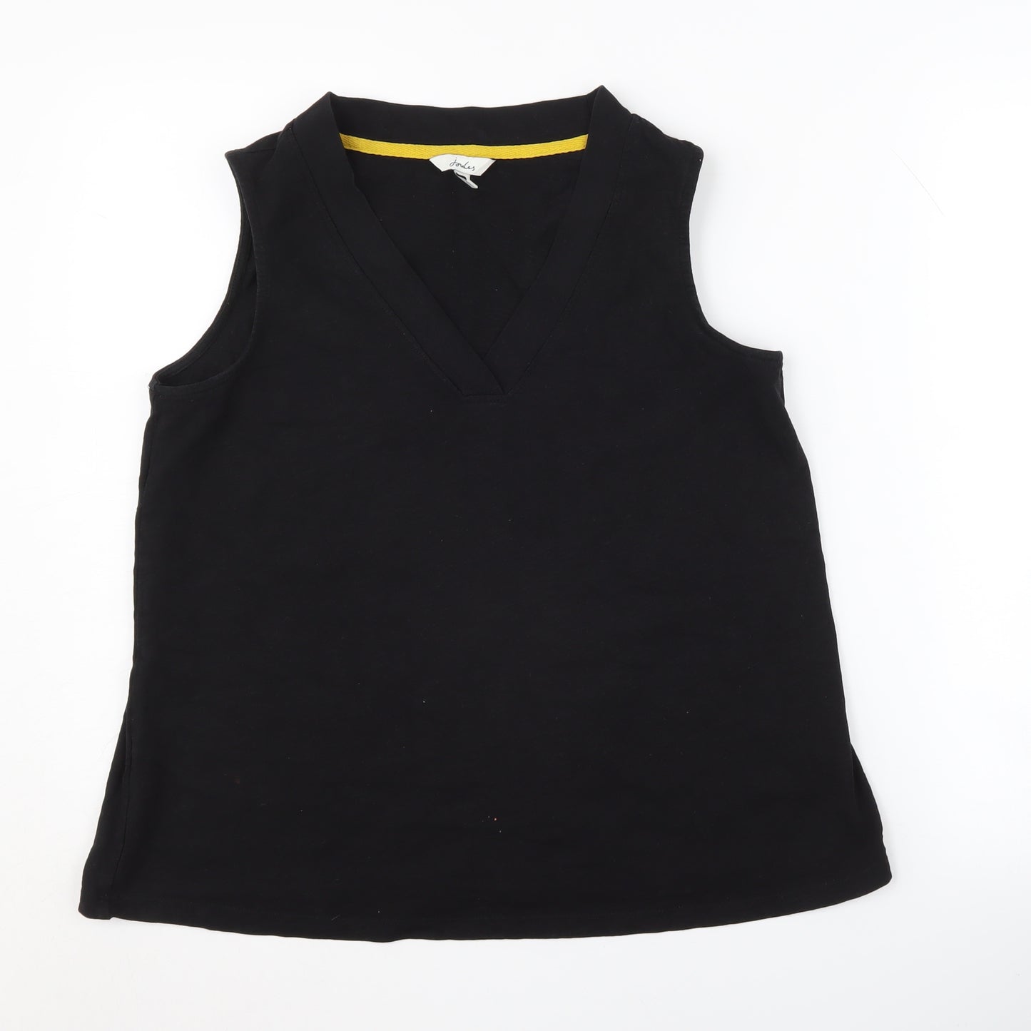 Joules Women's Black Sleeveless V-Neck Tank Top UK 10