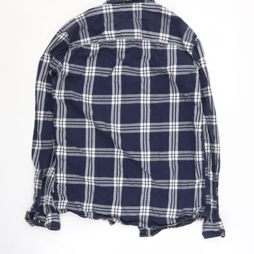 Jack & Jones Men's Blue Check Button-Up Shirt, Size S