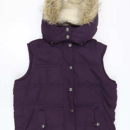 Fat Face Women's Purple Sleeveless Puffer Jacket Size 16
