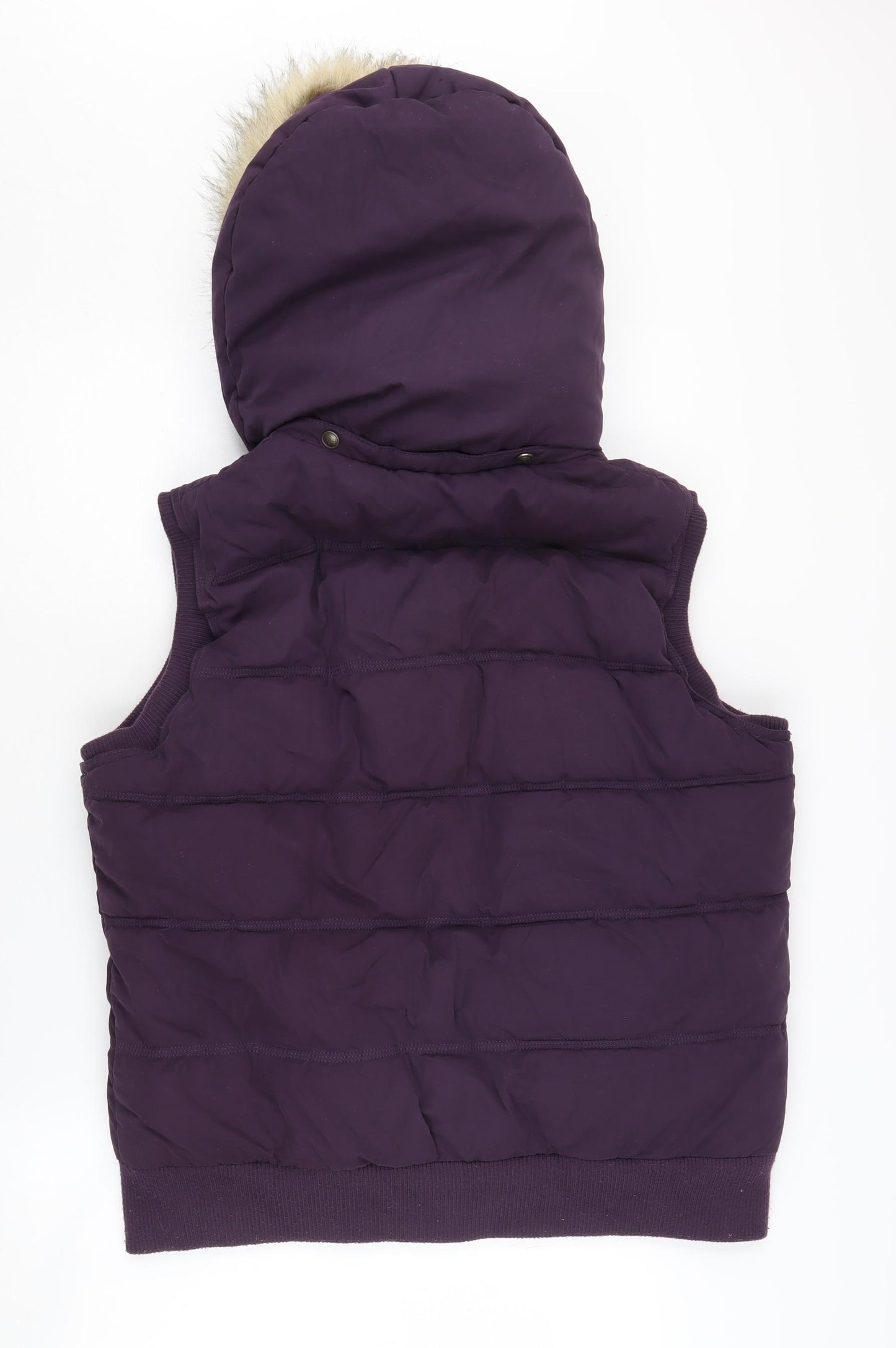 Fat Face Women's Purple Sleeveless Puffer Jacket Size 16