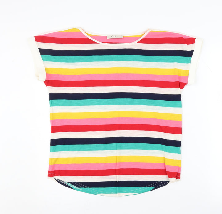 Oasis Women's Multicoloured Striped T-Shirt S
