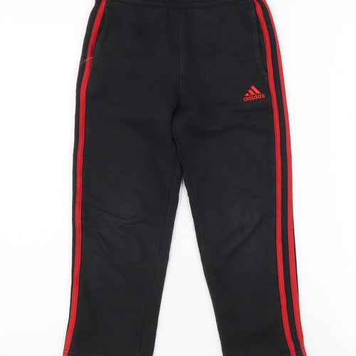 Adidas Boys Black Track Pants - Size 10, Regular Fit