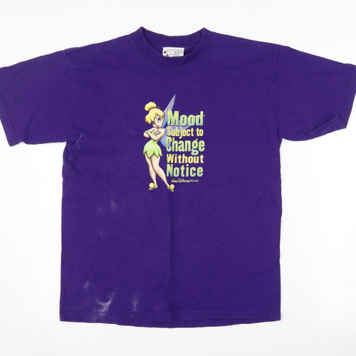 Walt Disney World Girls Purple Tinker Bell T-Shirt XL Casual
