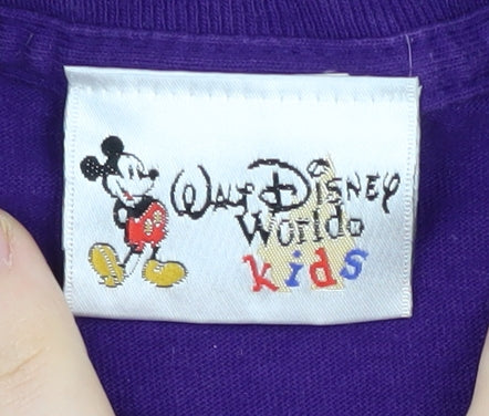 Walt Disney World Girls Purple Tinker Bell T-Shirt XL Casual
