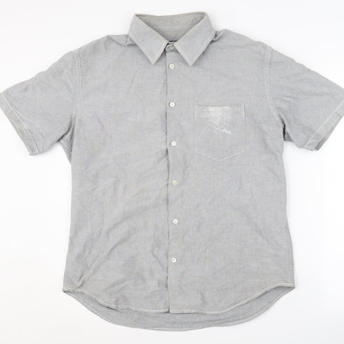 French Connection Men's Grey Short Sleeve Casual Shirt
