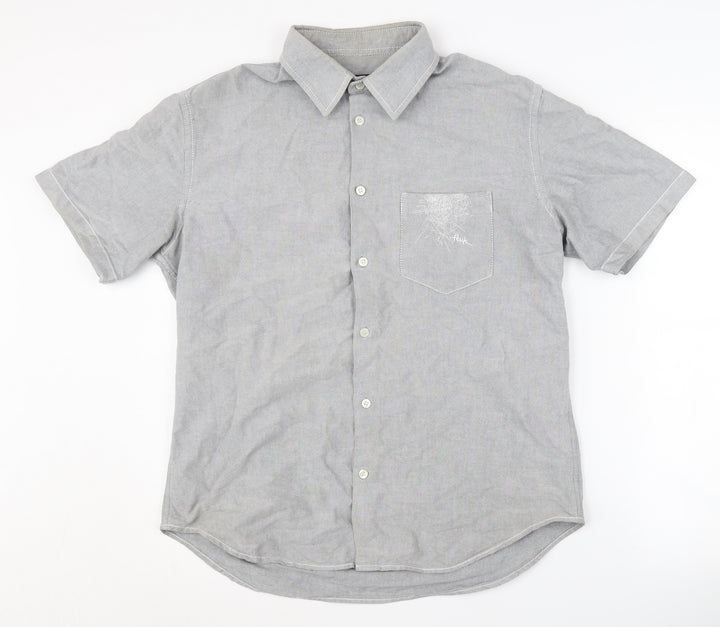 French Connection Men's Grey Short Sleeve Casual Shirt