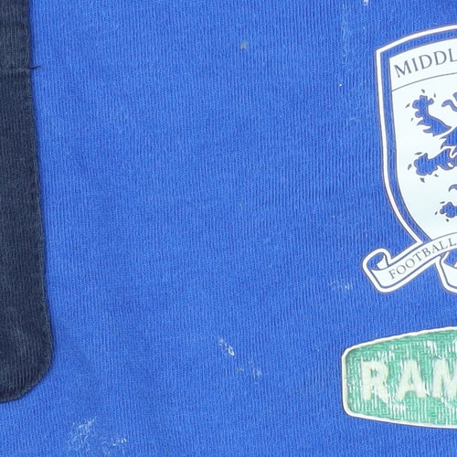 Adidas Boys Blue Football T-Shirt, 5-6 Years, Pullover, Logo