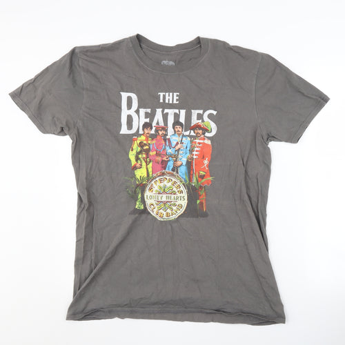The Beatles Men's Grey Graphic T-Shirt L