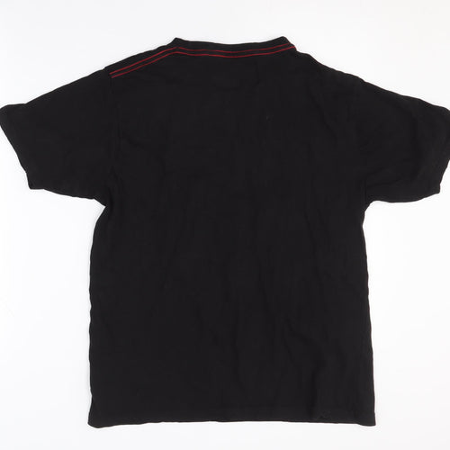 Soul Star Men's Black Graphic Print T-Shirt M Jersey