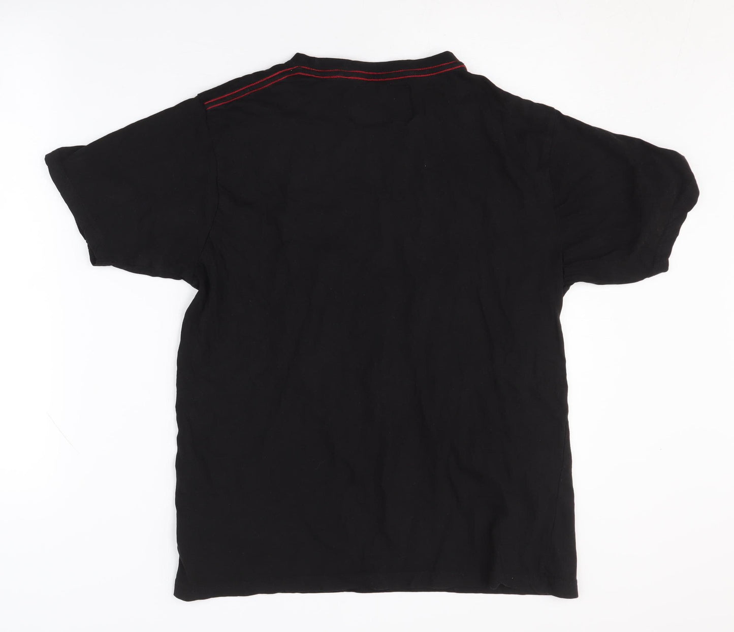 Soul Star Men's Black Graphic Print T-Shirt M Jersey