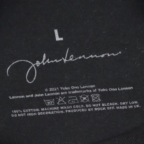 John Lennon Men's Black Large Band T-Shirt