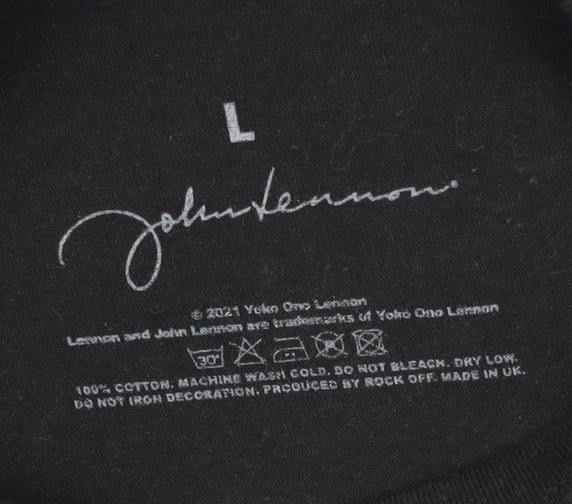 John Lennon Men's Black Large Band T-Shirt