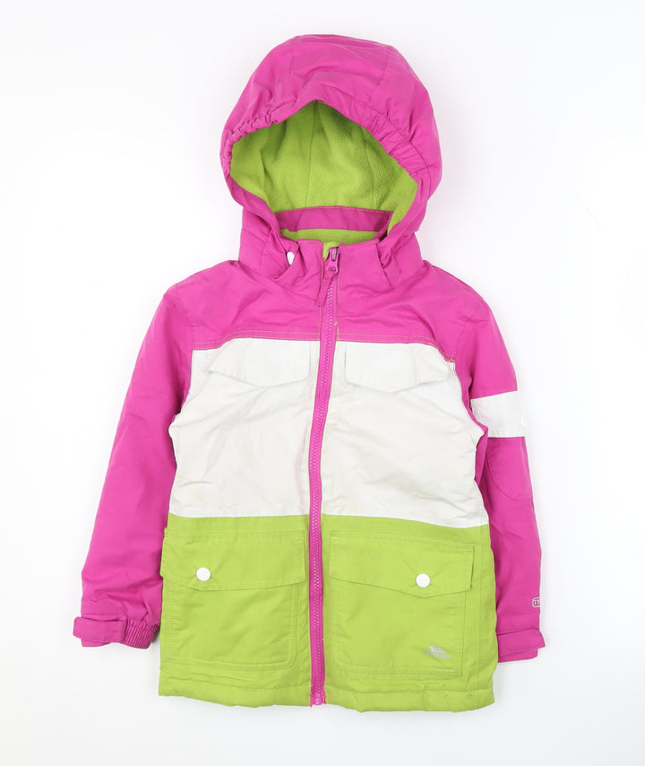 Trespass Girls Pink Parka Jacket 3-4 Years Waterproof