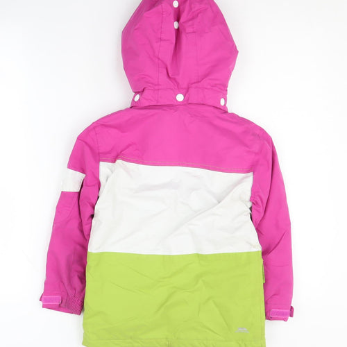 Trespass Girls Pink Parka Jacket 3-4 Years Waterproof