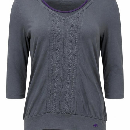 Mantaray Women's Grey 3/4 Sleeve V-Neck T-Shirt Size 8