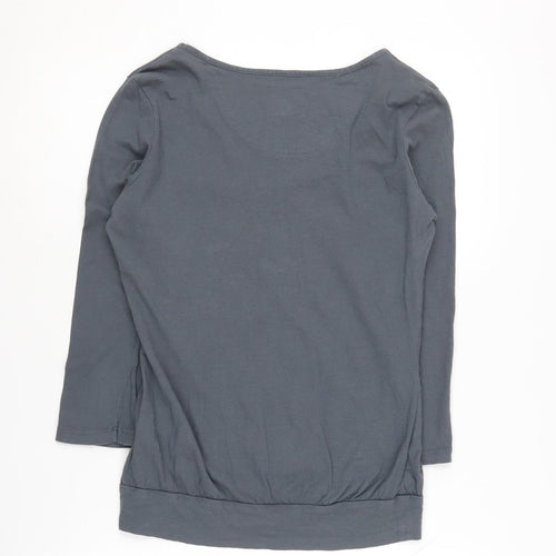 Mantaray Women's Grey 3/4 Sleeve V-Neck T-Shirt Size 8