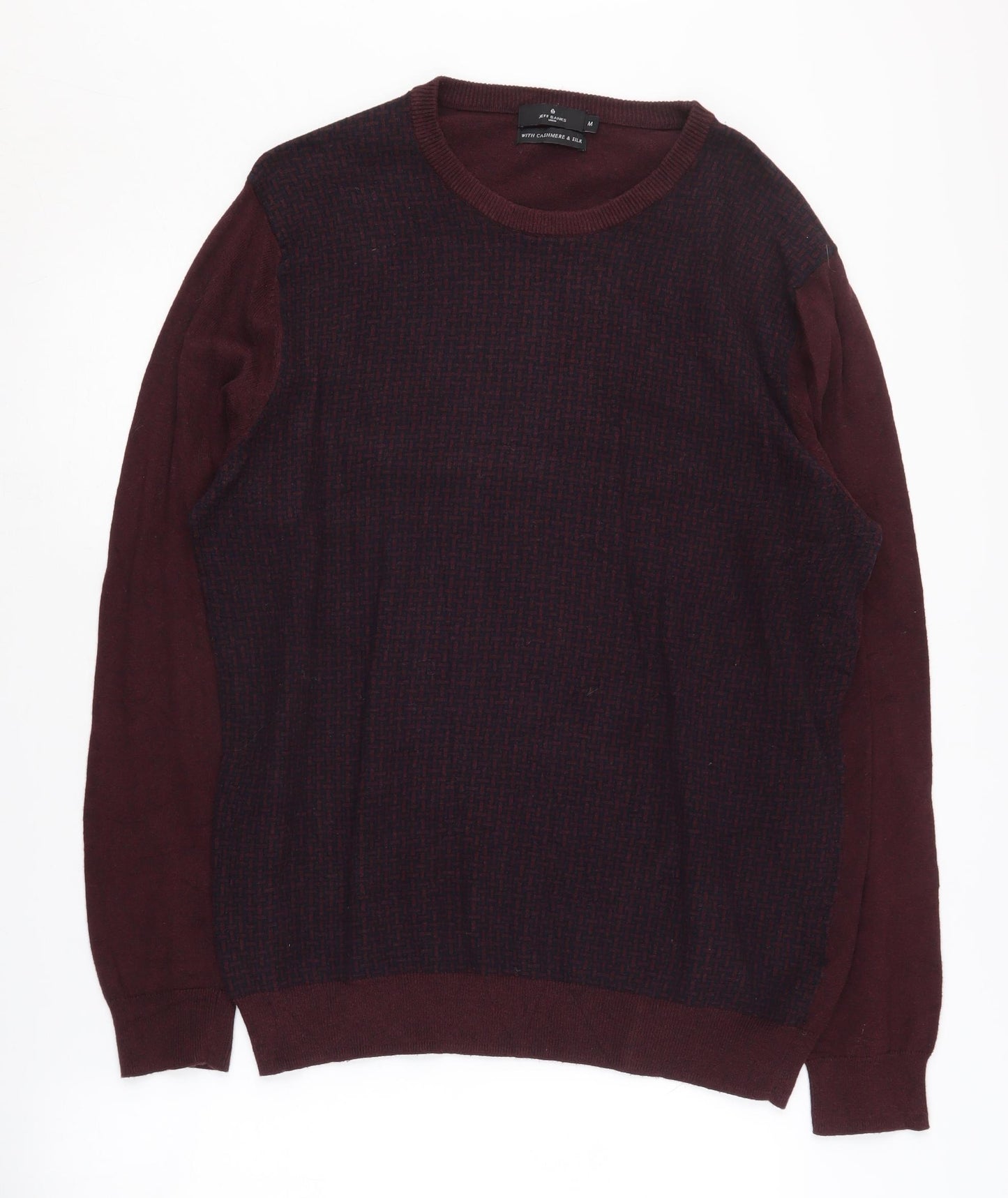 Jeff Banks Men's Red Medium Pullover Jumper with Cashmere