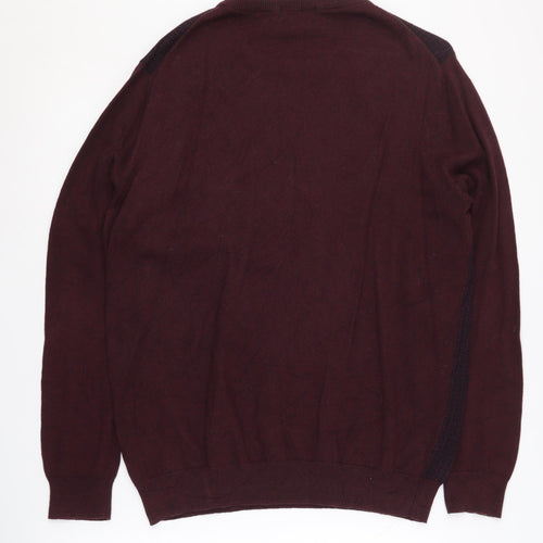 Jeff Banks Men's Red Medium Pullover Jumper with Cashmere