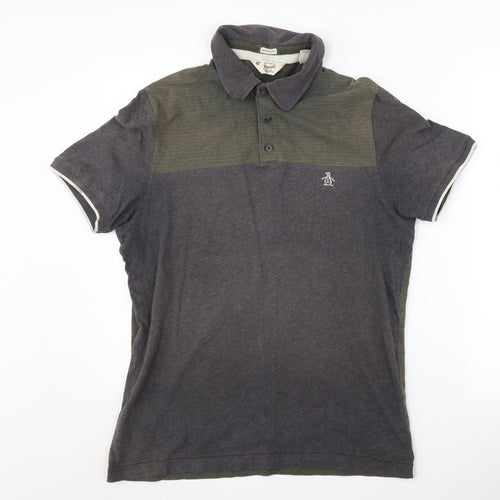 Original Penguin Men's Grey Polo Shirt Size L