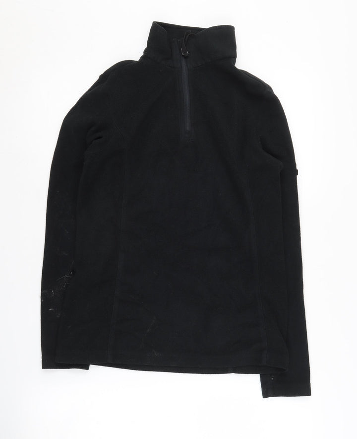 TOG24 Women's Black Fleece Sweatshirt, Size 8, 1/4 Zip