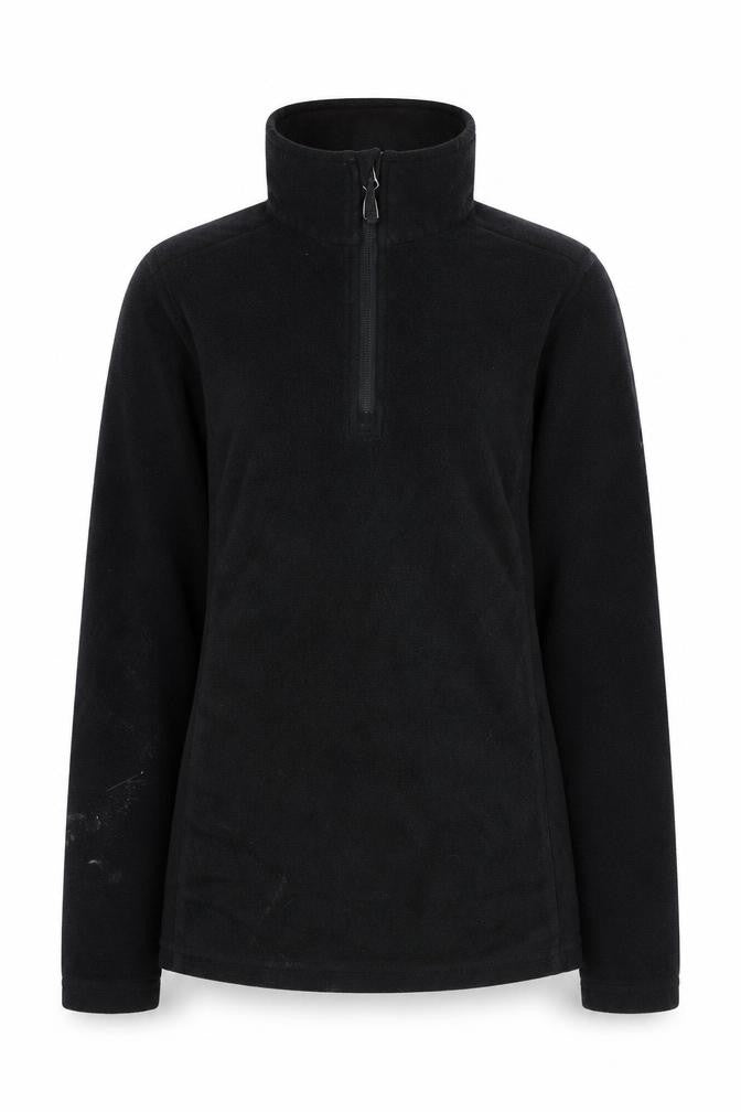 Front view of TOG24 Women's Black Fleece Sweatshirt, size 8, 1/4 Zip