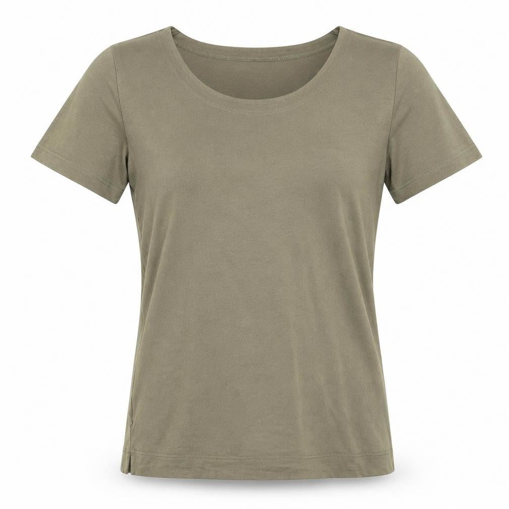 Front view of Alexon Women's Green Round Neck T-Shirt