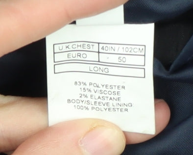 Moss London Men's Blue Check Blazer 40 Long