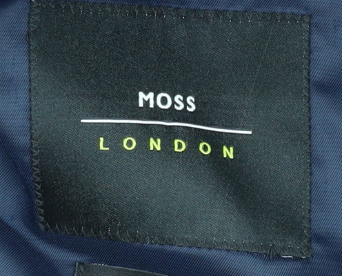 Moss London Men's Blue Check Blazer 40 Long