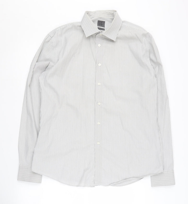 Calvin Klein Men's Slim Fit Striped Shirt - Size 42