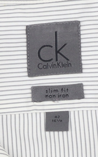 Calvin Klein Men's Slim Fit Striped Shirt - Size 42