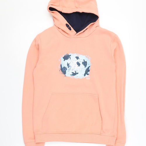 Mountain Warehouse Girls Pink Hoodie 13 Years Nature Graphic