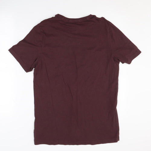 Puma Men's Red Medium Crew Neck Solid T-Shirt