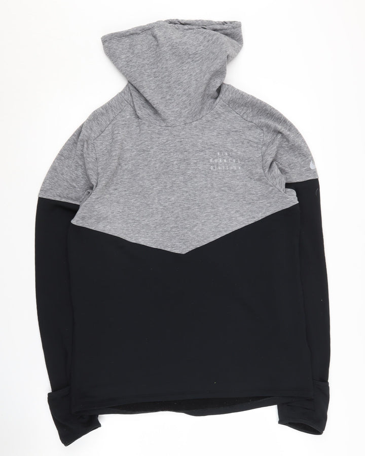Nike Men's Grey Therma-Fit Hoodie, Size S, Running