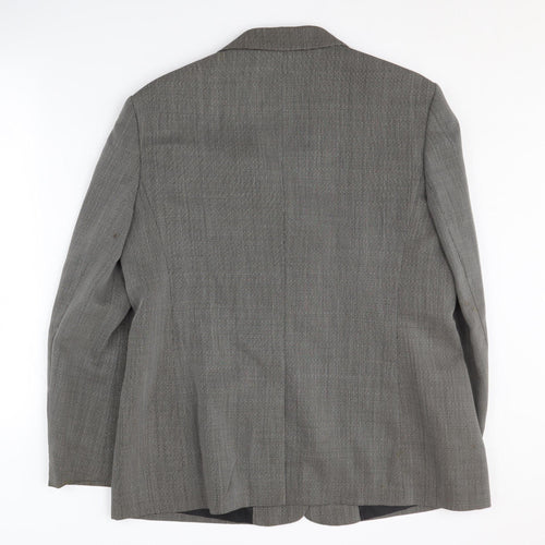 Jaeger Women's Grey Wool Silk Suit Jacket - Size 16
