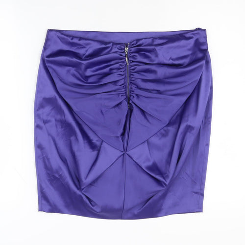 Ted Baker Women's Purple Pencil Skirt Size 14 Formal Zip