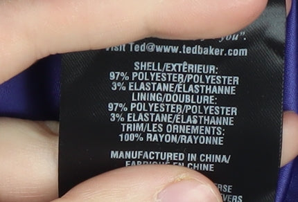 Ted Baker Women's Purple Pencil Skirt Size 14 Formal Zip