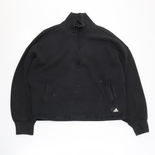 Adidas Women's Black Sweatshirt S Long Sleeve Zip