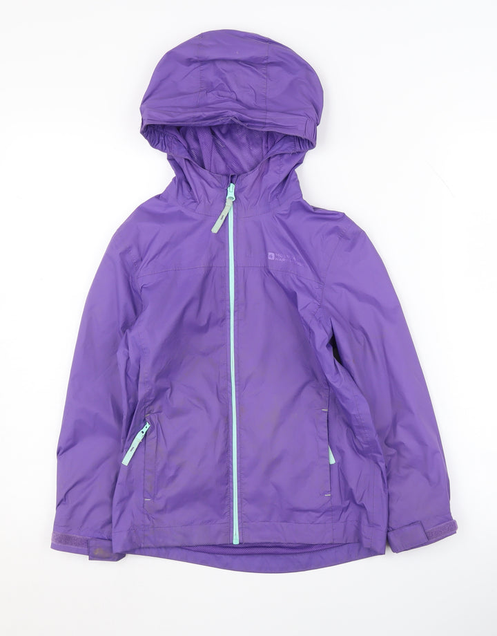 Mountain Warehouse Girls Purple Waterproof Rain Coat 7-8