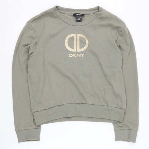 DKNY Women's Green Pullover Sweatshirt - Size L