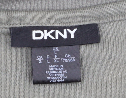 DKNY Women's Green Pullover Sweatshirt - Size L