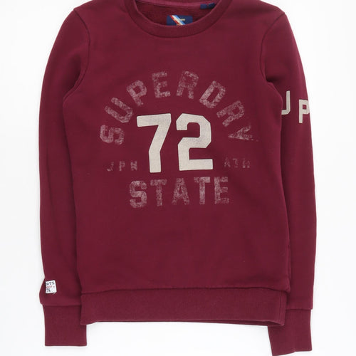 Superdry Women’s Red Pullover Sweatshirt Size 6